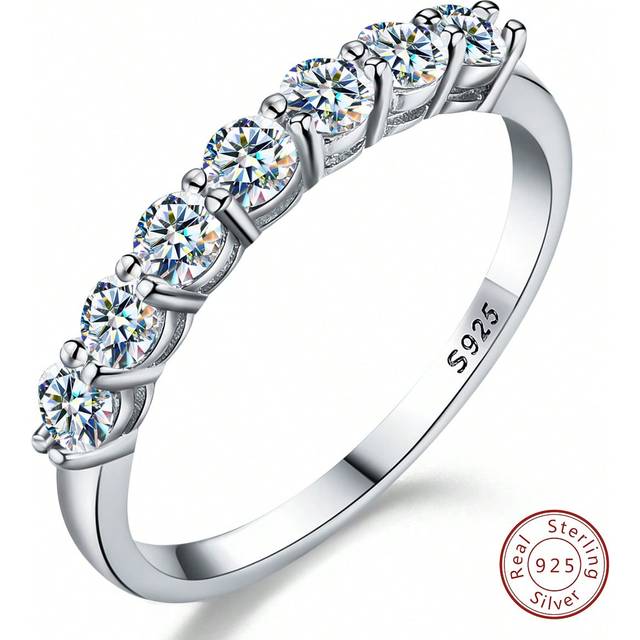 Esberry 1Pc Moissanite Rhinestone Engagement Ring Wedding Band For Women S925 Sterling Silver Promise Ring Eternity Ring Anniversary Ring Luxury Fine Jewelry
