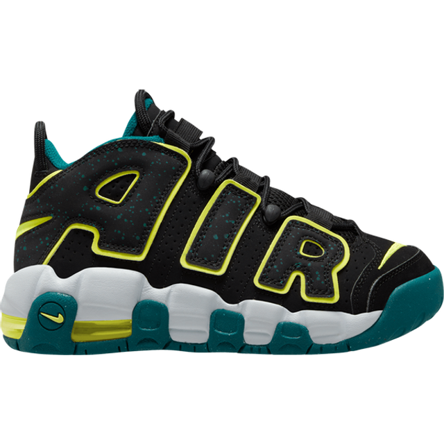 Nike Air More Uptempo GS Black Geode Teal Kids Sneakers Clear-Jade Volt DZ2809-001 36
