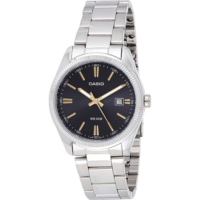 Casio MTP-1302D-1A2VDF Men's Analog Watch – Black Dial with Stainless Steel Bracelet