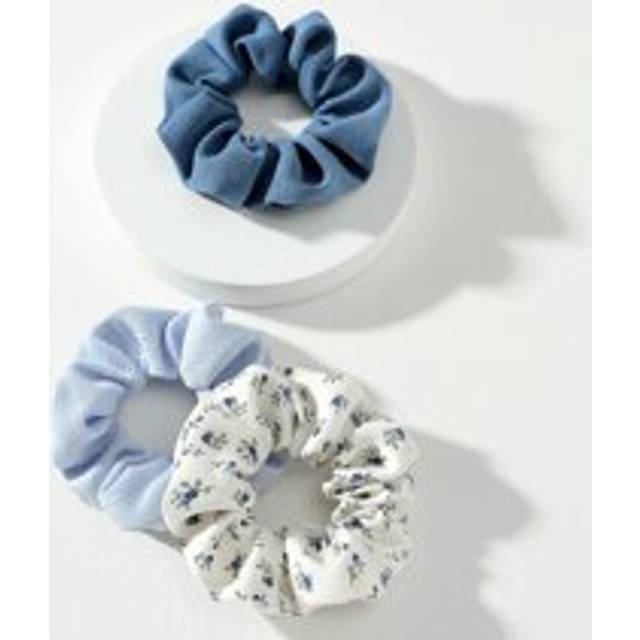 SHEIN Original Floral Pattern 3pcs/Set Women&#39;s Corduroy Scrunchies With Flower PrintsHair Tiesscrunchy Hair Ties