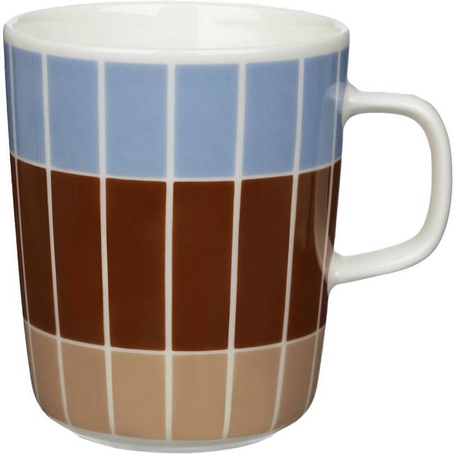 Tiiliskivi mugg 2,5 dl, ljusblå/brun - Ljusblå, brun