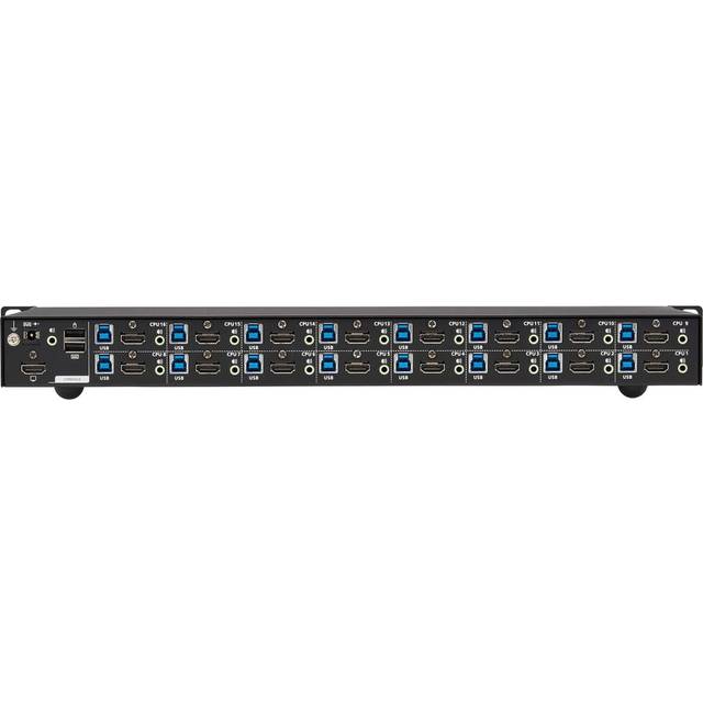 Tripp Lite B024-H4U16 16-Port 4K HDMI/USB KVM Switch - 4K 60 Hz Video/Audio, USB Peripheral Sharing, 1U Rack-Mount