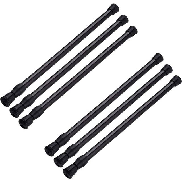 6PCS Spring Curtain Rods 16 to 28 Inch Tension Rod Spring Curtain Rod Adjustable Curtain Rod Expandable Curtain Rod