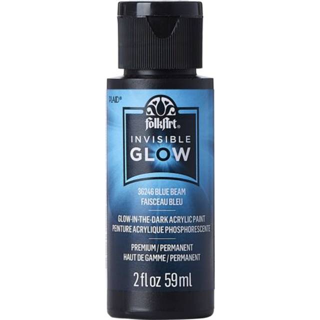 Folkart Invisible Glow Acrylic Paint 2oz-Blue Beam FAINV2OZ-36246