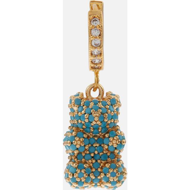 Crystal Haze Mega Nostalgia Bear Gold-Plated Hoop Earring