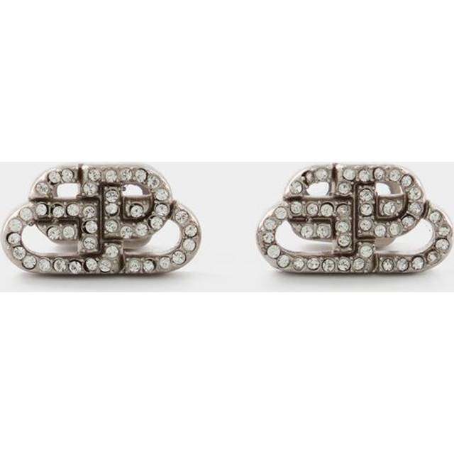 Balenciaga BB XS Stud Earrings - Silver - Women's - Brass, Crystal