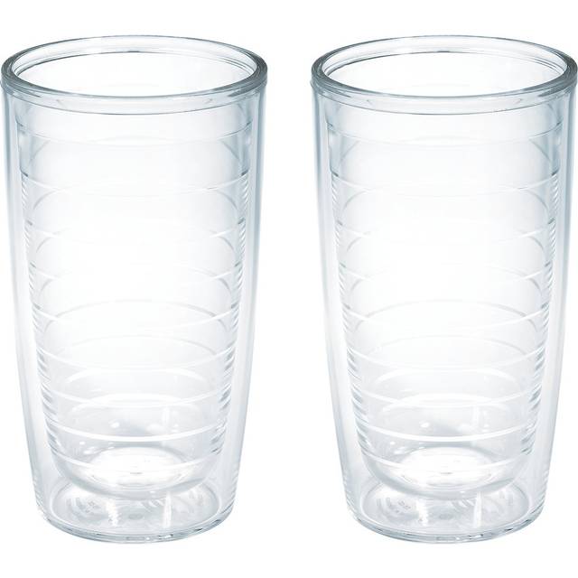 Tervis Clear & Colorful Tabletop Made in USA Double Walled Insulated Tumbler Travel Cup Keeps Drinks Cold & Hot  16oz - 2pk  Clear