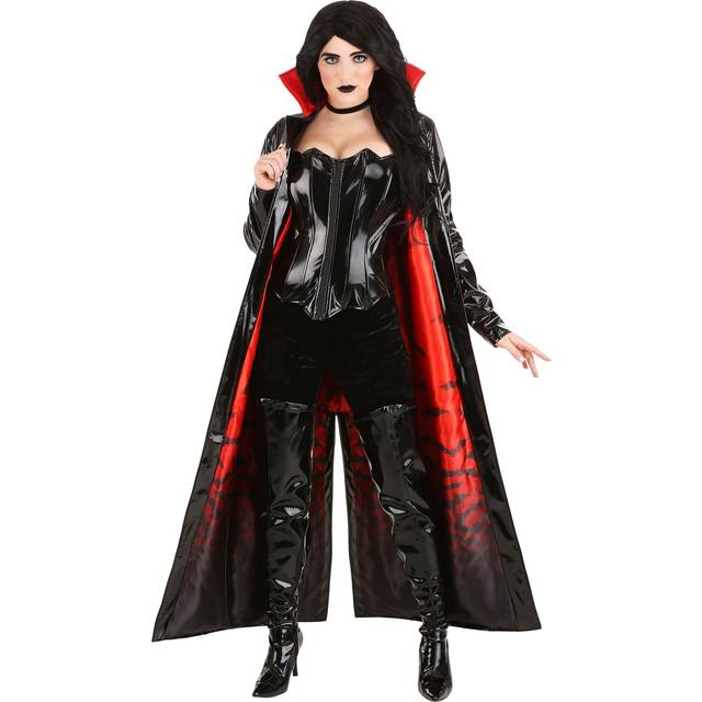 Goth Vampiress Costume for Women - Black&#47;Red (L)