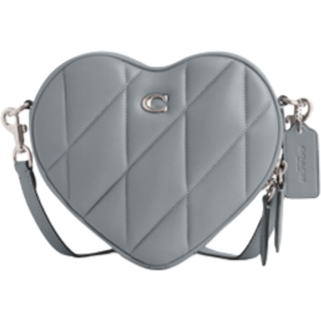 COACH Heart Quilted Grey Blue Leather Cross-Body Bag Size: One Size, C