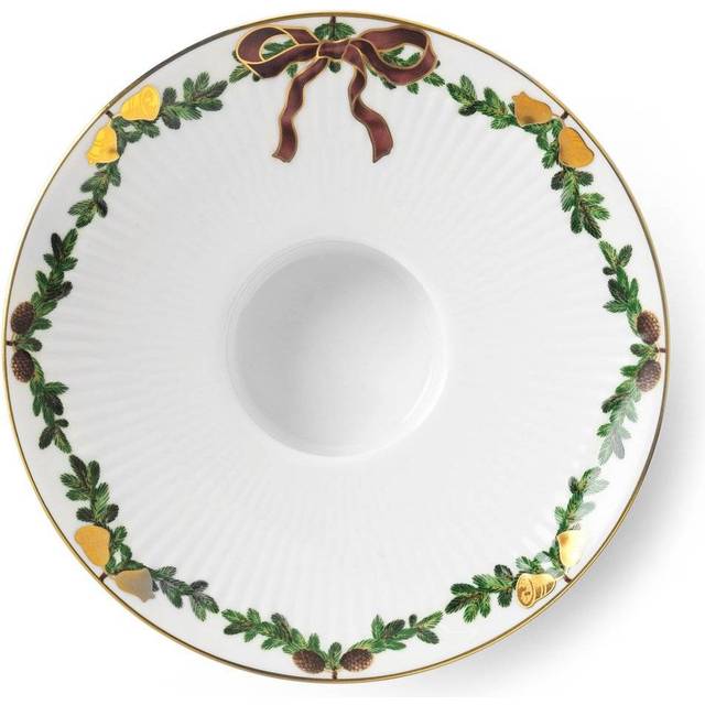 Royal Copenhagen Stjerne Riflet Jul Lysestage 15,5 cm - Julporslin Från Magasin - Hvid (15,5 cm)