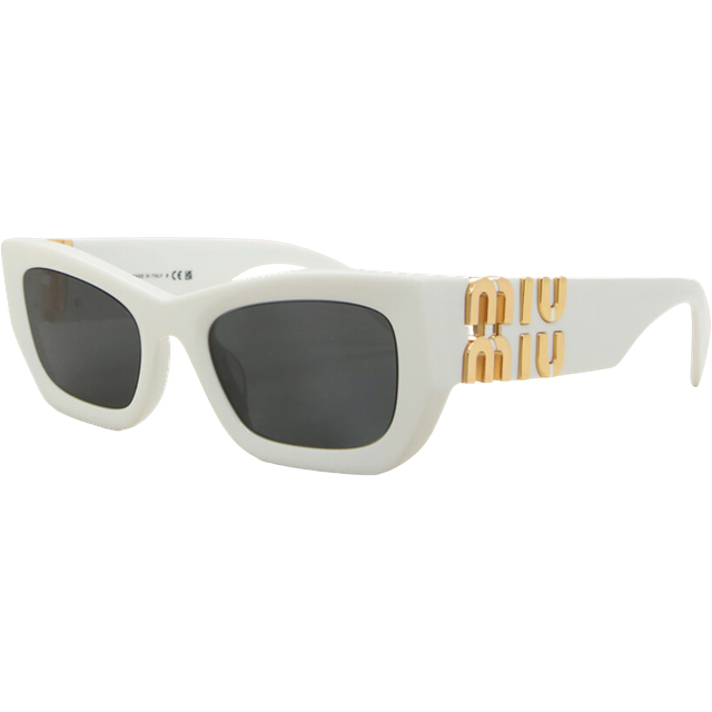 Miu Miu Woman MU 09WS  1425S0 Sunglasses Acetate White Grey Squared Normal