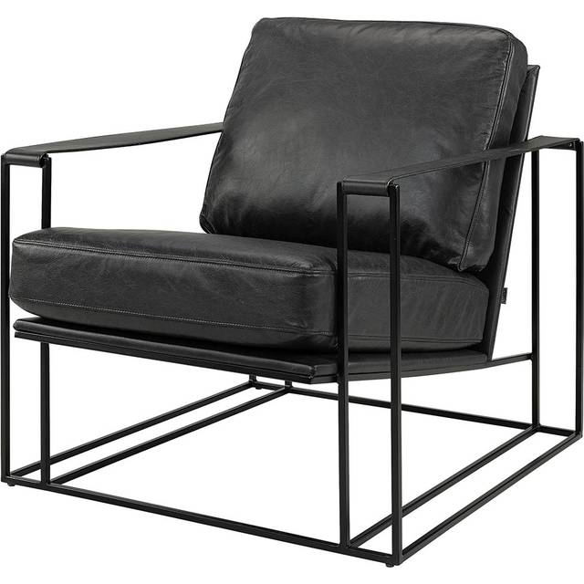 Bellagio skinnfåtölj svart - Svart (B: 75 x D: 87 x H: 72 cm)