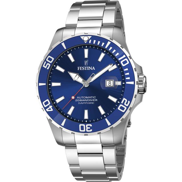 Festina Mens Blue Dial Automatic Diving Watch F20531/3 - Silver/Blue