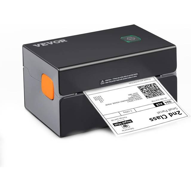 VEVOR termisk etikettskrivare, 300DPI för 4x6 postpaket, Bluetooth och automatisk etikettigenkänning, stöd för Windows/MacOS/Linux/Chromebook/Android/IOS, kompatibel med Amazon, eBay, Etsy, etc, svart