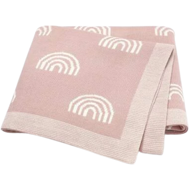 SHEIN 1pc Baby Rainbow Pattern Swaddling Blanket Love Valentine