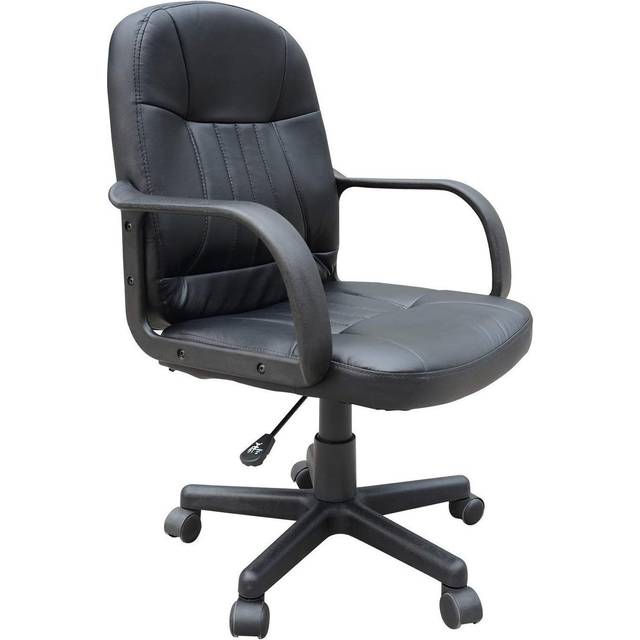 Swivel PU Leather Office High Back Mesh Seat Armchair Executive Computer Desk Furniture-Black - CARTER | TJ Hughes Black