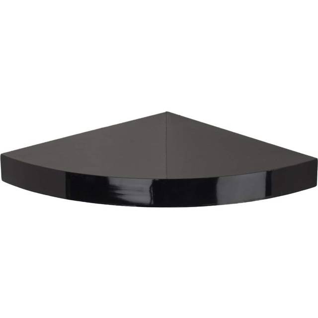 Hudson 29.5cm florating corner shelf kit in a gloss black foil finish - Brown