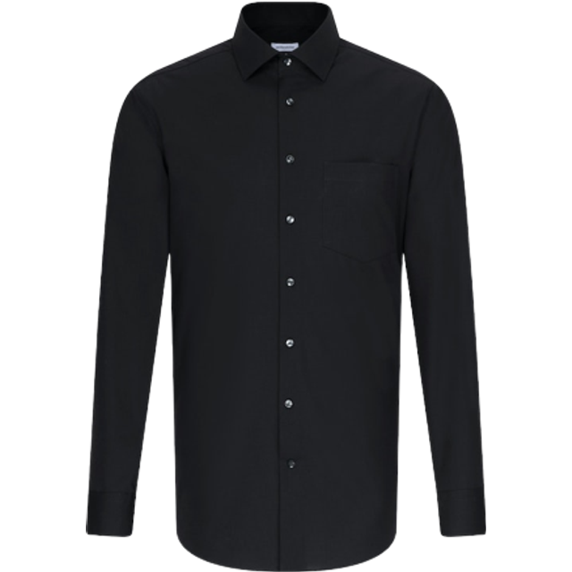 Chemise droite en coton - Noir - 44