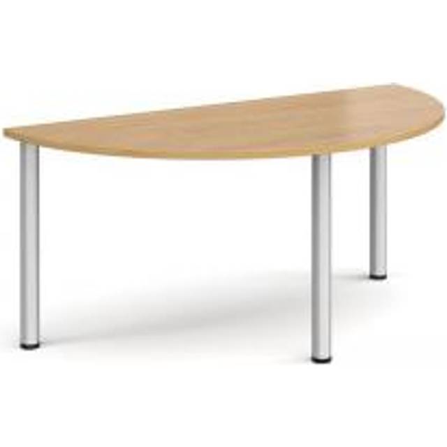 Semi Circular Silver Radial Leg Meeting Table 1600mm x 800mm – Oak