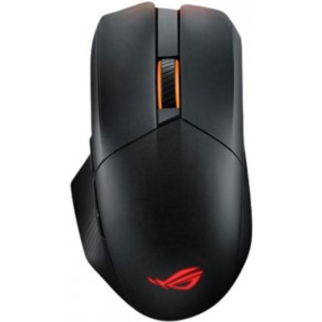 ASUS ROG Chakram X Origin - Gaming Mus, Triple 2.4GHz RF-anslutning, Bluetooth och kabel, 36000 dpi-sensor, 11 programmerbara knappar, Löstagbar joystick, Paracord-kabel, Svart