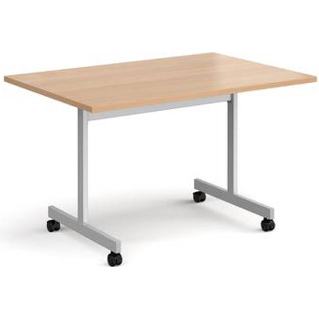 Rectangular Beech Flip Top Meeting Table with Silver Frame - 1200mm