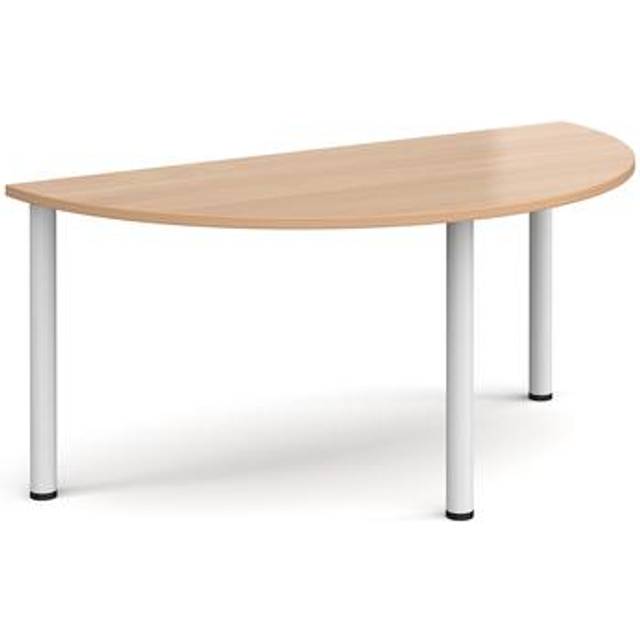Semi Circular White Radial Leg Meeting Table 1600mm x 800mm – Beech