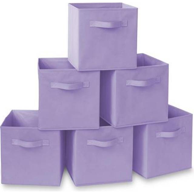 Casafield Set of 6 Collapsible Fabric Cube Storage Bins  Lavender - 11 Foldable Cloth Baskets for Shelves  Cubby Organizers & More