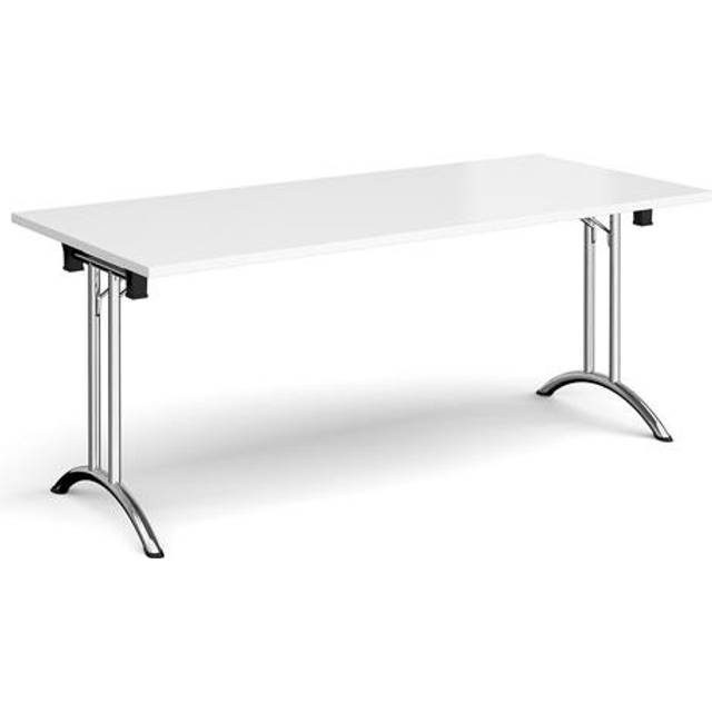 Rectangular Folding Meeting Table with Chrome Curved Legs - 1800mm - White