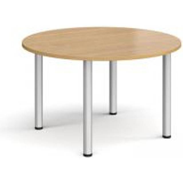Circular Radial Leg Office Boardroom Table - Oak - Black Frame - W1200mm