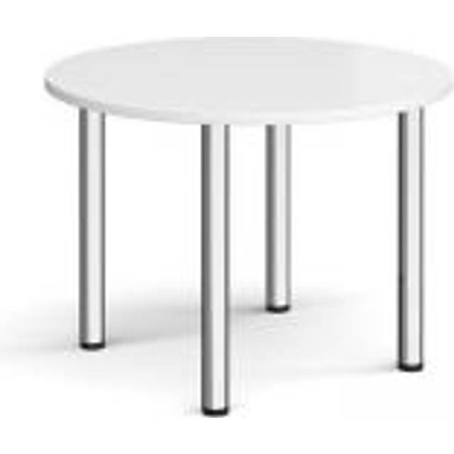 Circular Radial Leg Office Boardroom Table - White - Chrome Frame - W1000mm