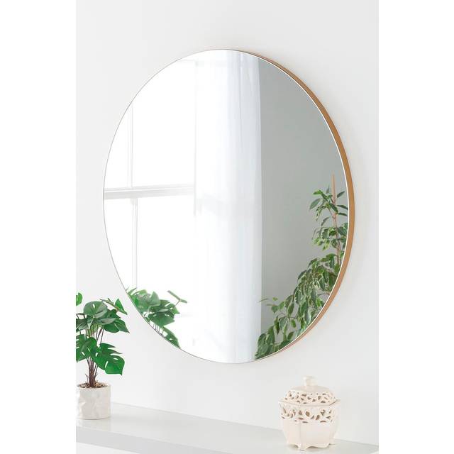 Yearn Mirrors Yearn Minimal Round Mirror Gold 70cm Diameter, Gold