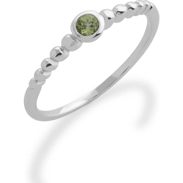 Essential Round Peridot Bezel Set Stack Ring in 925 Sterling Silver
