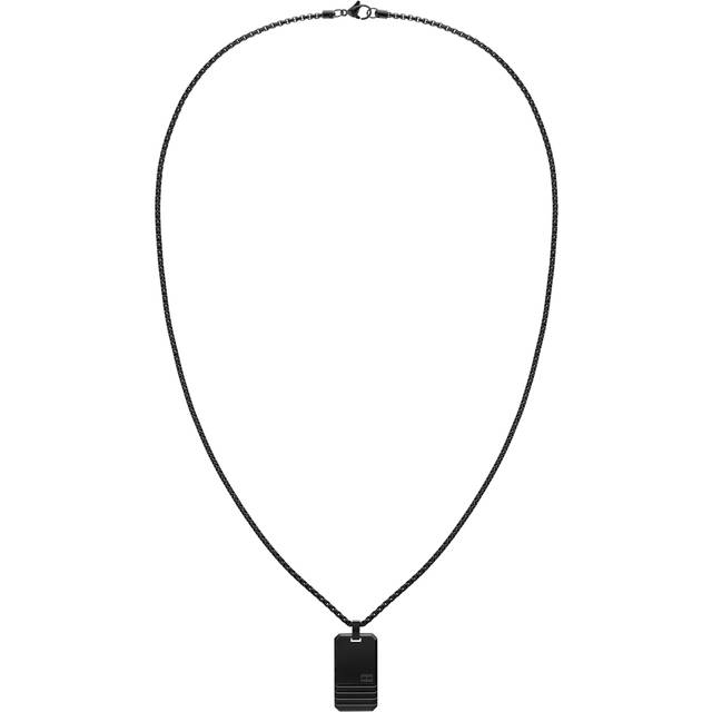 Tommy Hilfiger Halskæde Iconic Stripes Necklace Dogtag Sort