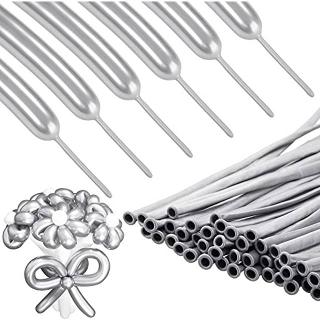 50 Pieces Twisting Balloons 260 Long Balloons Metallic Latex Balloons