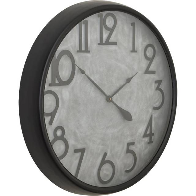 Soho Concrete Effect Large Clock - Glass - L10 x W80 x H80 cm - Black