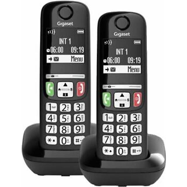 Gigaset e270 duo cordless phone for seniors double black hands-free large keys