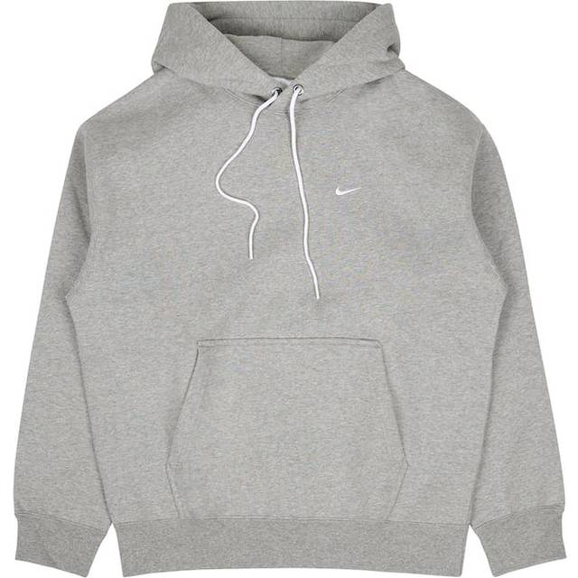 Sweatshirt Nike Solo Swoosh Men&#39;s Fleece Pullover Hoodie Dk Grey Heather/ White S (S)