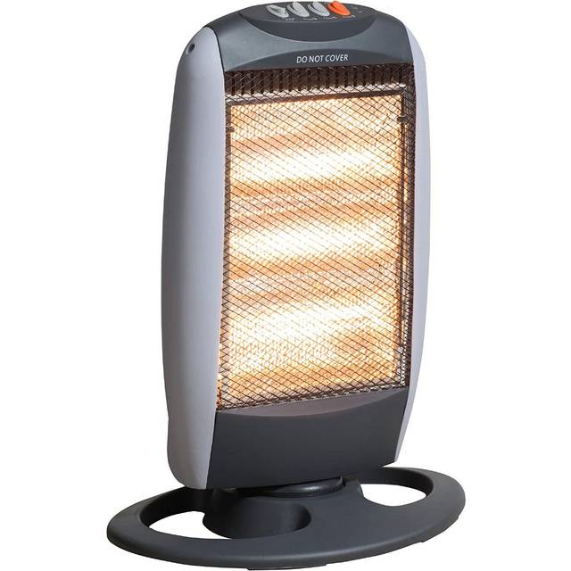 Oscillating Halogen Heater In Black, 1200W - Daewoo HEA1416
