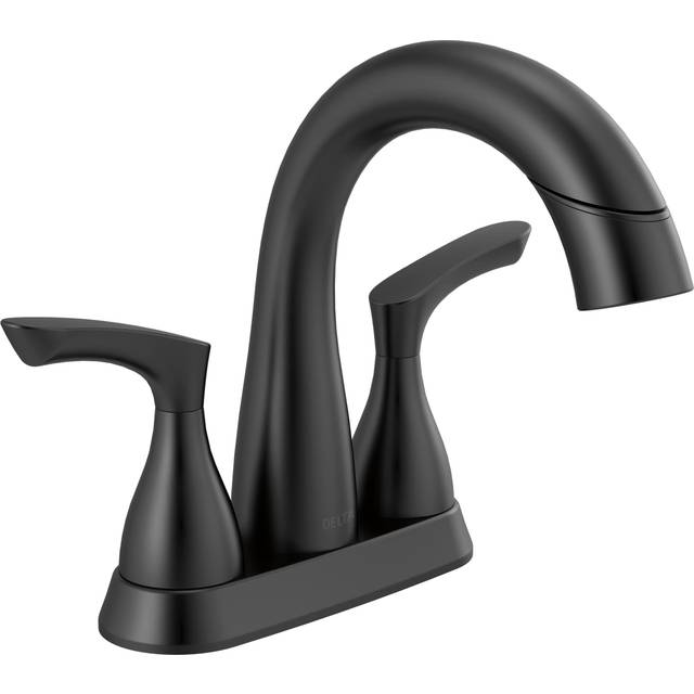 Delta Faucet Broadmoor Pull Down Bathroom Faucet Black  Bathroom Pull Out Faucet  Bathroom Sink Faucet with Pull Down Sprayer  C