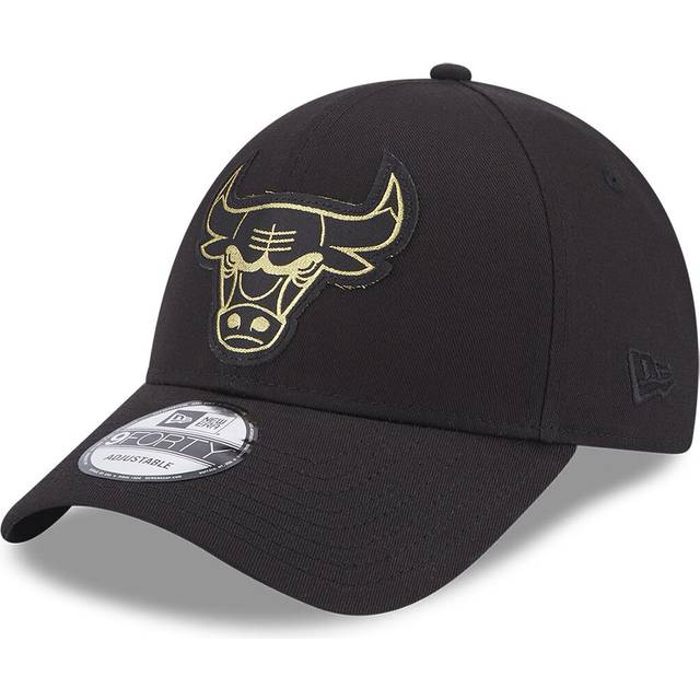 New Era - MLB Svart adjustable Keps - Chicago Bulls Metallic Badge 9FORTY Black Adjustable @ Hatstore