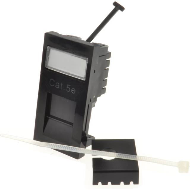 CAT5e Patch Cable RJ45 Module Euro Mod with Name Plate in Black