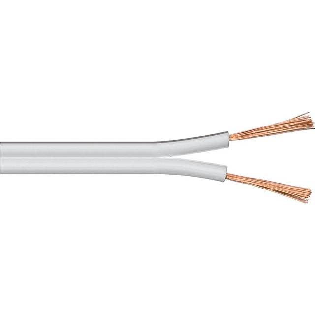 20m White Loud Speaker Cable Wire - Multi-Strand Ideal for Car Audio & Home HiFi - Outside Dimensions of Cable: 4mm x 2mm