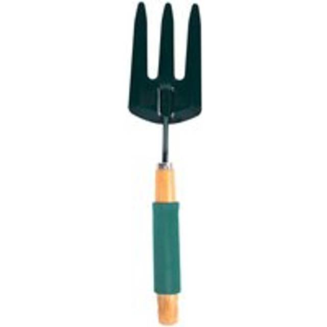 Green Blade Hand Fork With Cushion Grip Wooden Handle
