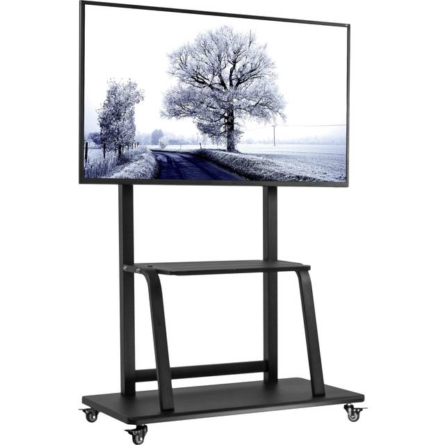 VIVO Heavy Duty Mobile TV Cart for 42 to 100 inch Screens up to 150kg, LCD LED OLED 4K Smart Flat and Curved Panels, Max 800x600 VESA, Metal AV Shelf,