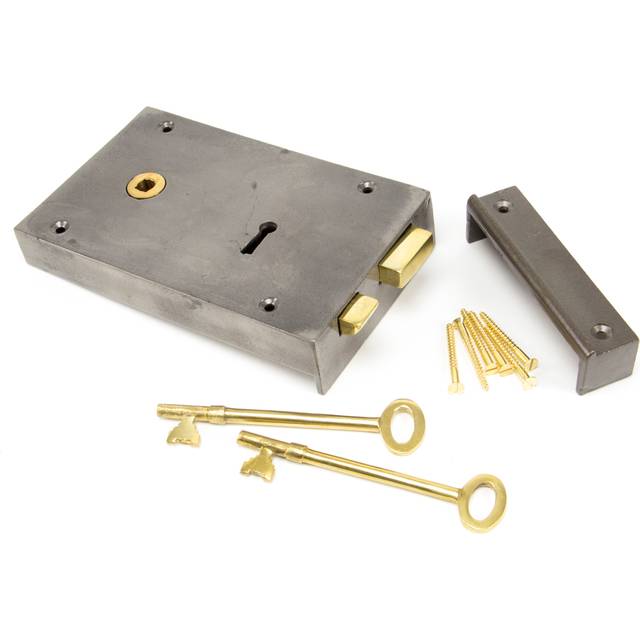 From The Anvil Iron Left Hand Rim Lock - Large