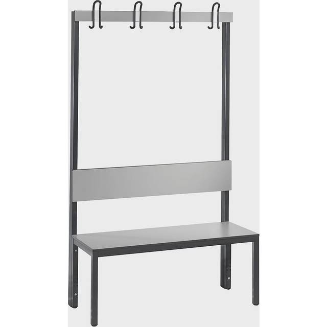 C+P HPL, back rest and hook rail, HPL, back rest and hook rail, length 1000 mm, silver grey