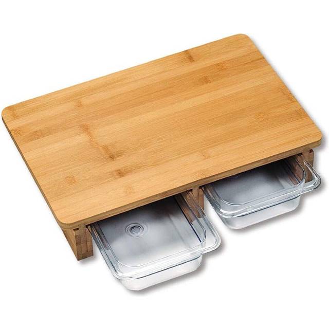 KESPER | Skärbräda med uppsamlingsbricka, material: bambu, plast, mått: B 40,5 x D 27,5 x H 8,5 cm, färg: brun | 58353 13