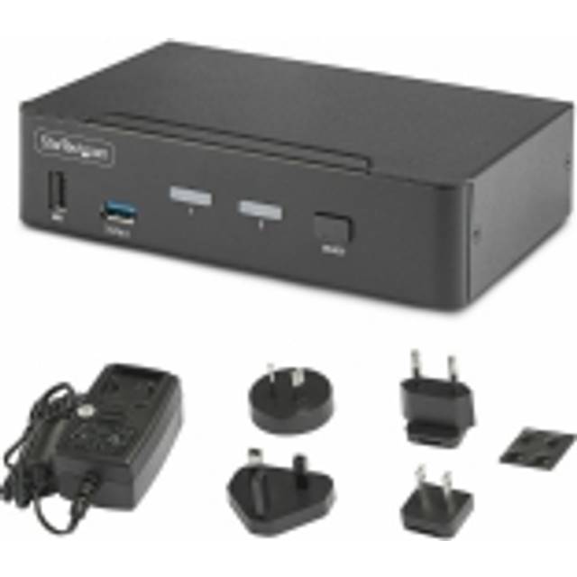 StarTech.com 2-port 8K KVM-switch DisplayPort 1.4, 8K 60Hz/4K 144 Hz, DP 1.4, 2x USB 3.0-portar, 4x USB 2.0 HID-portar, KVM DisplayPort-omkopplare, knapp och snabbtangent, MST (D86A2-2-PORT-8K-KVM)