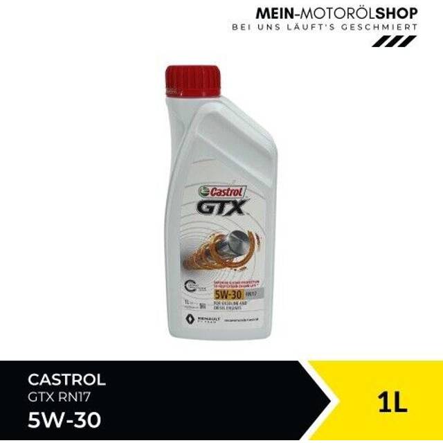 Castrol GTX RN17 5W-30 1l Motorolja 15F6E4 MERCEDES-BENZ: A-klass, Citan II Tourer, E-klass T-modell, RENAULT: Kangoo II Express, CLIO 3, Megane 4