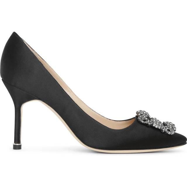 Manolo Blahnik Black Hangisi 90 Heels - 0015 BLCK - IT 36